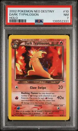 2002 POKEMON NEO DESTINY #10 DARK TYPHLOSION-HOLO PSA 7 - Image 1
