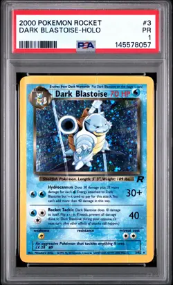 2000 POKEMON ROCKET #3 DARK BLASTOISE-HOLO PSA 1 - Image 1