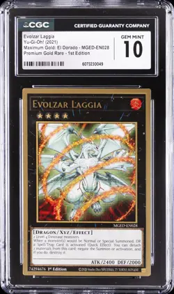 2021 YU-GI-OH! MAXIMUM GOLD: EL DORADO 1ST EDITION EVOLZAR LAGGIA CGC 10 GM - Image 1