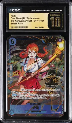 2025 ONE PIECE JPN 3RD ANNIVERSARY SET SUPER RARE #OP11-054 NAMI CGC 10 PRISTINE - Image 1