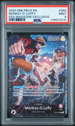2024 ONE PIECE PROMOS PSA MAGAZINE EXCLUSIVE #060 MONKEY D. LUFFY PSA 9 - Image 1