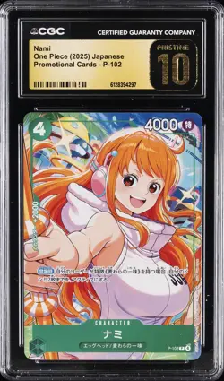 2025 ONE PIECE JAPANESE PROMO CARDS #P-102 NAMI CGC 10 PRISTINE - Image 1