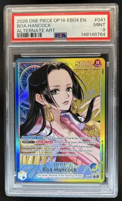 2026 One Piece Azure Sea's Seven Boa Hancock Leader Alt Art #OP14-041 PSA 9 - Image 1
