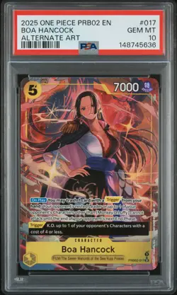 2025 ONE PIECE PRB02-PREMIUM BOOSTER ALTERNATE ART #017 BOA HANCOCK PSA 10 - Image 1