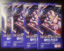 LOT 4 PACKS 🔥One Piece TCG: The Azure Sea's Seven Sleeved Booster OP-14 English - Image 1