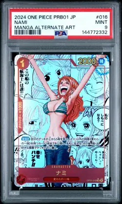2024 ONE PIECE JAPANESE PRB01-PREMIUM BOOSTER MANGA ALT ART #016 NAMI PSA 9 - Image 1