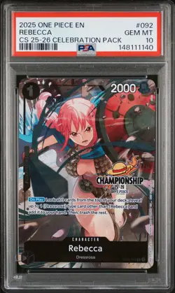 2025 ONE PIECE CHAMPIONSHIP 2025-26 CELEBRATION PACK #092 REBECCA PSA 10 - Image 1