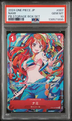 2024 ONE PIECE JAPANESE PREMIUM BOOSTER STORAGE BOX SET #007 NAMI PSA 10 - Image 1