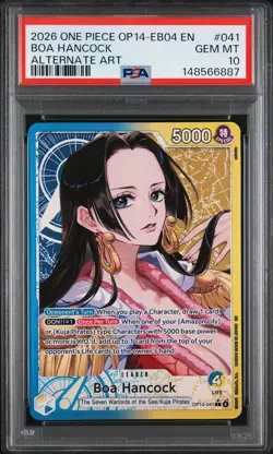 2026 ONE PIECE OP14-EB04-THE AZURE SEA'S SEVEN ALTERNATE ART BOA HANCOCK PSA 10 - Image 1