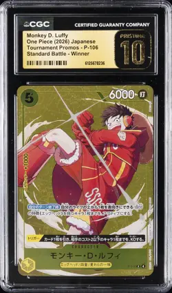 2026 ONE PIECE JAPANESE TOURNAMENT BATTLE WINNER MONKEY D. LUFFY CGC 10 PRISTINE - Image 1