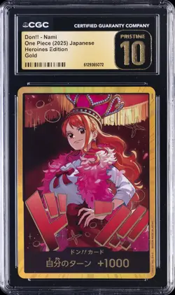 2025 ONE PIECE JAPANESE HEROINES EDITION GOLD DON!! NAMI CGC 10 PRISTINE - Image 1