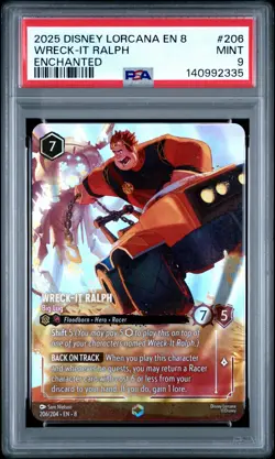2025 DISNEY LORCANA EN 8-REIGN OF JAFAR ENCHANTED WRECK-IT RALPH - BIG LUG PSA 9 - Image 1