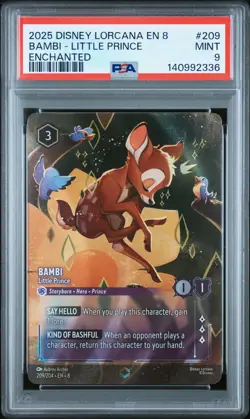 2025 DISNEY LORCANA EN 8-REIGN OF JAFAR ENCHANTED BAMBI - LITTLE PRINCE PSA 9 - Image 1
