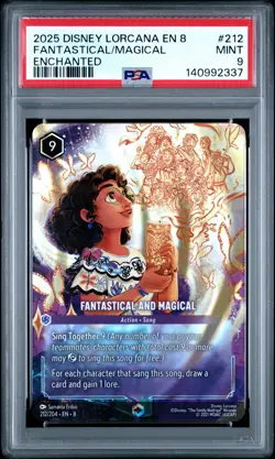 2025 DISNEY LORCANA EN 8-REIGN OF JAFAR ENCHANTED FANTASTICAL AND MAGICAL PSA 9 - Image 1