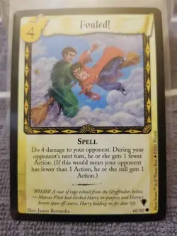 2001 - Harry Potter Quidditch Cup CCG Card 60/80 Fouled! TCG spell - Image 1