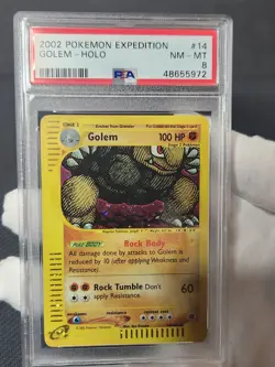 2002 Pokemon Expedition Golem Holo Rare #14 PSA 8 Graded Pokemon Card eReader - Image 2