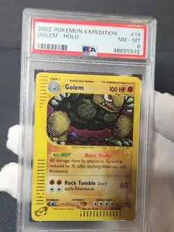 2002 Pokemon Expedition Golem Holo Rare #14 PSA 8 Graded Pokemon Card eReader - Image 3