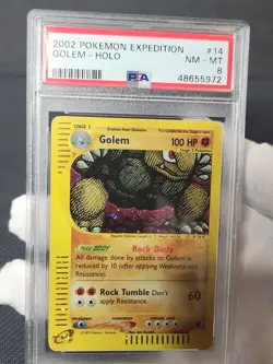 2002 Pokemon Expedition Golem Holo Rare #14 PSA 8 Graded Pokemon Card eReader - Image 5
