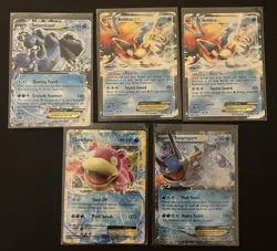 Pokemon Blue Card Lot (5) Cards: Pokemon EX, XY Era Pokemon Cards - Image 1