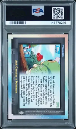 2000 TOPPS POKEMON TV ANIMATION SER 2 EPISODE CARDS ASH CATCHES A POKEMON PSA 4 - Image 2