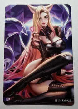 SEXY HEROINE WAIFU Ahri LEAGUE OF LEGENDS ACG PREMIUM HOLOFOIL CARD NM - Image 2