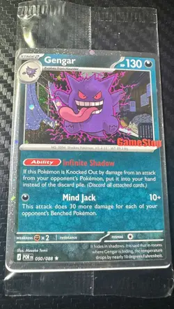 Pokemon Gengar Promo Card GameStop 050/088 Mind Jack 130HP English 2026 - Image 1