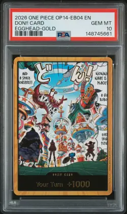 2026 ONE PIECE OP14-EB04-THE AZURE SEA'S SEVEN EGGHEAD-GOLD DON!! CARD PSA 10 - Image 1