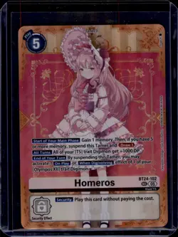 Digimon Card Game Homeros BT24-102 SEC Foil Time Stranger Secret Rare - Image 1