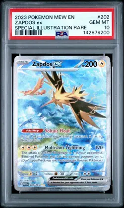 2023 POKEMON MEW EN-151 SPECIAL ILLUSTRATION RARE #202 ZAPDOS EX PSA 10 - Image 1