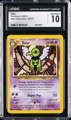 2001 POKEMON NEO DISCOVERY #52 XATU CGC 10 GEM MINT - Image 1