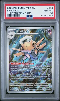 2025 POKEMON MEG EN-MEGA EVOLUTION ILLUSTRATION RARE #144 SHEDINJA PSA 10 - Image 1