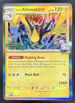 2023-25 Pokemon SV Black Star Promos - SVP EN Iono's Kilowattrel Staff VAR #182b - Image 1