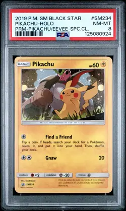 2019 POKEMON SM PROMO SPECIAL COLLECTION #SM234 PIKACHU-HOLO PSA 8 - Image 1