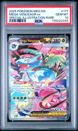2025 Pokemon MEG En Mega Venusaur Ex Special Illustration Rare #177 PSA 10 Gem - Image 1