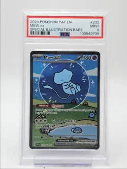 MEW EX 2024 POKEMON PALDEAN FATES SPECIAL ILLUSTRATION RARE 232 PSA 9 Q4444 - Image 1