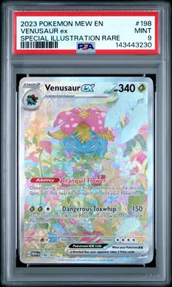 2023 POKEMON MEW EN-151 SPECIAL ILLUSTRATION RARE #198 VENUSAUR EX PSA 9 - Image 1