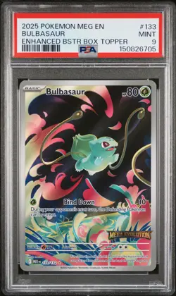 2025 POKEMON MEG EN-MEGA EVOLUTION ENHANCED BOOSTER BOX TOPPER BULBASAUR PSA 9 - Image 1