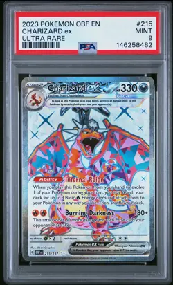 2023 POKEMON OBF EN-OBSIDIAN FLAMES ULTRA RARE #215 CHARIZARD EX PSA 9 - Image 1