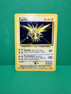 Pokemon TCG Zapdos Base Set 16/102 Holo Unlimited Holo Rare - Beautiful NM - Image 1