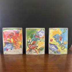 Pokemon TCG First Partner Bulbasaur Squirtle Charmander IR Trio Pack Fresh NM - Image 1