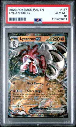 2023 POKEMON PAL EN #117 LYCANROC ex PSA 10 GEM MINT 💎🔥 - Image 1