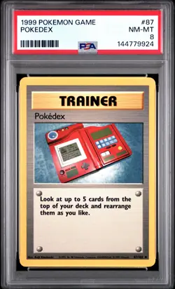 1999 POKEMON BASE SET UNLIMITED #87 POKEDEX PSA 8 - Image 1