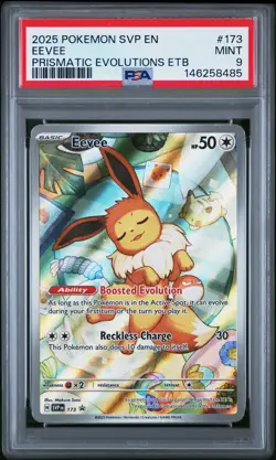 2025 POKEMON SVP EN-SV BLACK STAR PROMO #173 EEVEE PSA 9 - Image 1