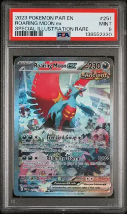 2023 POKEMON PAR EN-PARADOX RIFT SPECIAL ILLUSTRATION RARE ROARING MOON EX PSA 9 - Image 1