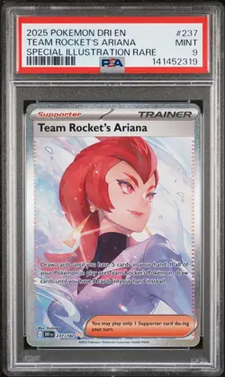 2025 POKEMON DRI SPECIAL ILLUSTRATION RARE #237 TEAM ROCKET'S ARIANA PSA 9 - Image 1