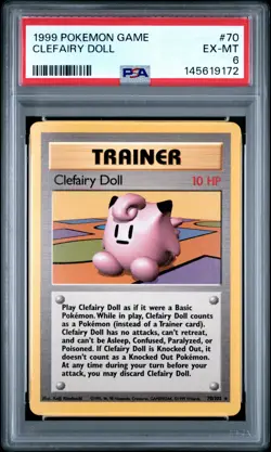 1999 POKEMON BASE SET UNLIMITED #70 CLEFAIRY DOLL PSA 6 - Image 1