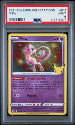 2021 POKEMON CELEBRATIONS #011 MEW PSA 9 - Image 1