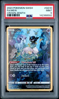 2023 POKEMON SWORD & SHIELD CROWN ZENITH #GG10 FULL ART/MEW PSA 9 - Image 1