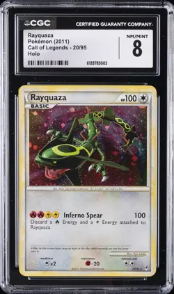 2011 POKEMON CALL OF LEGENDS HOLO #20 RAYQUAZA CGC 8 - Image 1