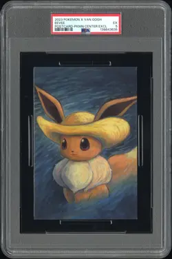 2023 POKEMON X VAN GOGH POSTCARD POKEMON CENTER EXCLUSIVE EEVEE PSA 5 - Image 1
